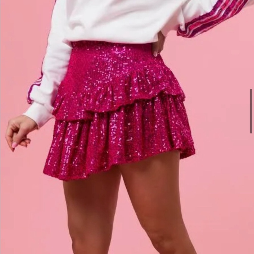 Hot Pink boutique sequin skort
